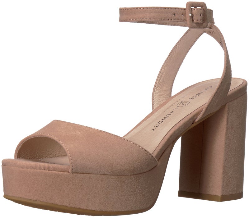 Chinese Laundry Womens Theresa Dark Nude Microsuede 9 M